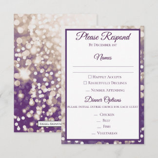 Invitación RSVP de boda de otoño - champán y ciruela
