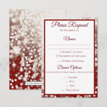 RSVP de boda de otoño - champán y rojo