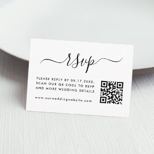 Invitación RSVP de boda descargable con código QR