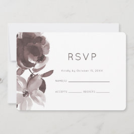 Invitación RSVP de Boda Floral Ciruela Bonita
