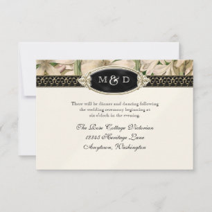 Invitación RSVP de Boda Formal Elegante de Lirio Vintage Barr
