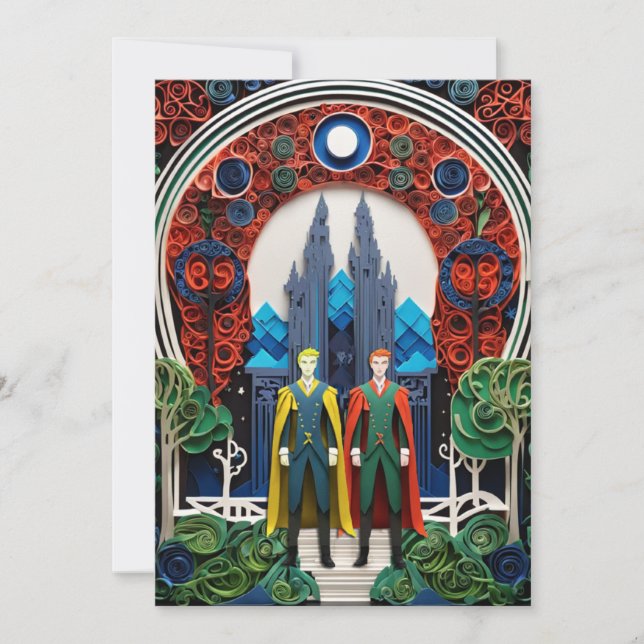 Invitación RSVP de boda gay (Anverso)