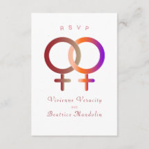 RSVP de boda lesbiana arcoíris