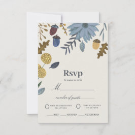Invitación RSVP de boda otoñal rústica