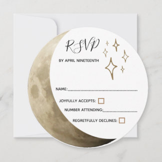 Invitación RSVP de Boda Ritual Wicca de Luna Creciente