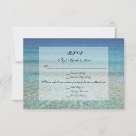 Invitación RSVP de boda tropical de playa moderna con desvane