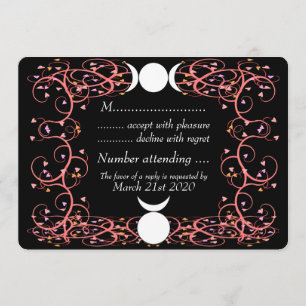 Invitación RSVP de Boda Wicca del Dios Astado y la Triple Dio