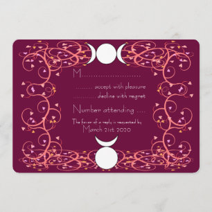 Invitación RSVP de boda wicca - Dios Cornudo y Triple Diosa