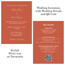 Invitación RSVP de código QR de Boda de Terracota