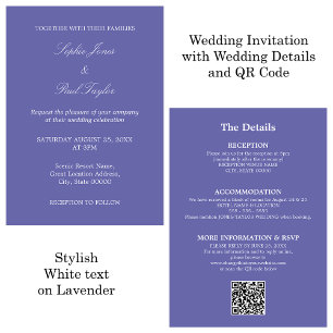 Invitación RSVP de código QR del Boda de Lavanda