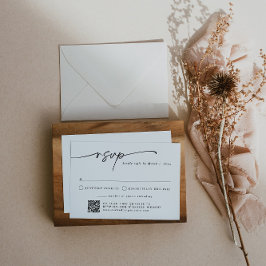Invitación RSVP de código QR simple y Minimalista moderno