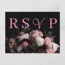 Invitación RSVP de color burdeos oscuro