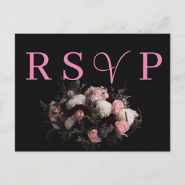 Invitación RSVP de color burdeos oscuro