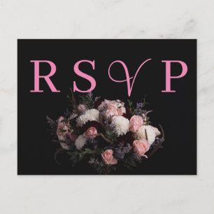 Invitación RSVP de color burdeos oscuro