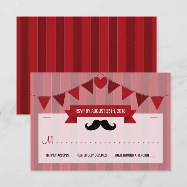 Invitación RSVP de cumpleaños de niños Posters de circo clási (Anverso / Reverso)