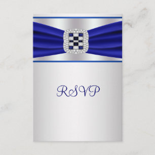 Invitación RSVP de diamante zafiro azul