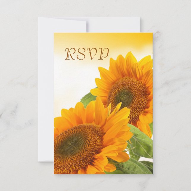 Invitación RSVP de dos girasoles (Anverso)