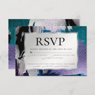 Invitación RSVP de elección de comida Lilac Verde azulado m