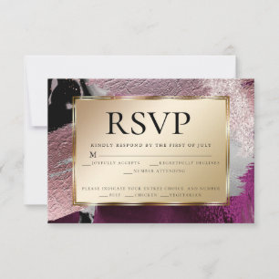 Invitación RSVP de elección de comida   Textura De Cassis Met