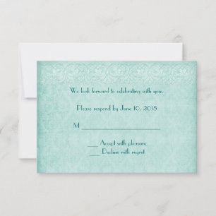 Invitación RSVP de encaje y damasco