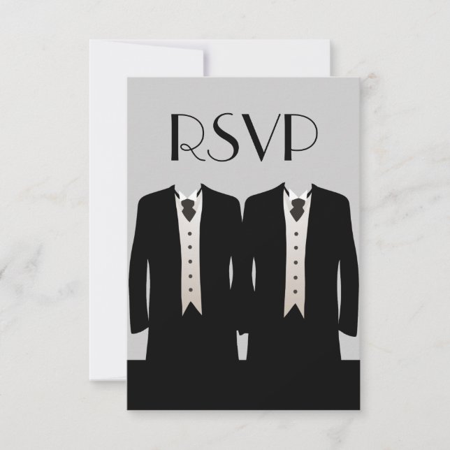 Invitación RSVP de esmoquin (Anverso)