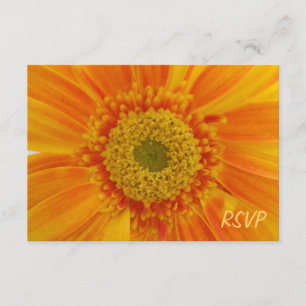 Invitación RSVP de Flor naranja