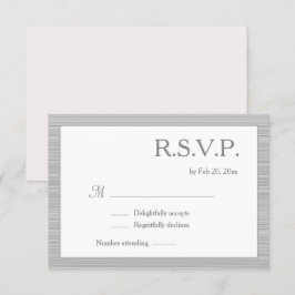 Invitación RSVP de franjas grises blancas rosadas de Rubor mi