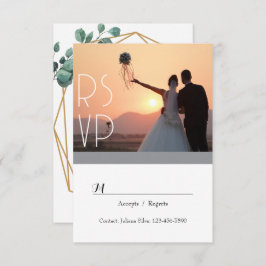 Invitación RSVP de guión elegante de vegetación