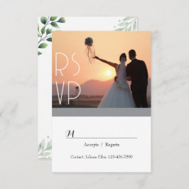 Invitación RSVP de guión elegante de vegetación