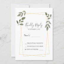 RSVP de hojas de acuarela rústicas modernas con ma