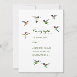 Invitación RSVP de Hummingbird Wedding