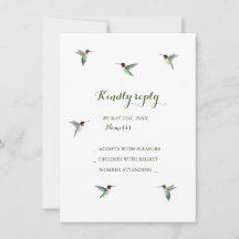Invitación RSVP de Hummingbird Wedding