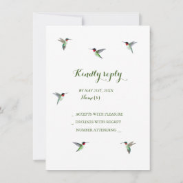 Invitación RSVP de Hummingbird Wedding