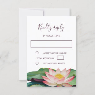 Invitación RSVP de la boda budista de Lotus