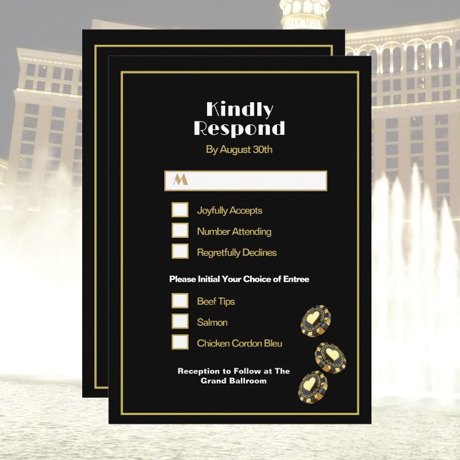 Invitación RSVP de la elección de la cena de Las Vegas Casino (Subido por el creador)