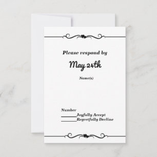 Invitación RSVP de matrimonio de doble corazón bla