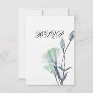 Invitación RSVP de MoonFlower verde azulada