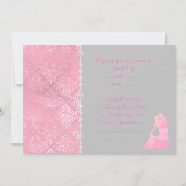 Invitación Rsvp de pareja de baile rosa (Anverso)