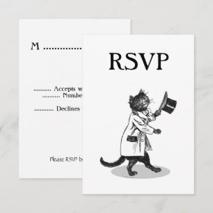 Invitación RSVP de Personalizado de Gato de Sombre