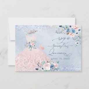 Invitación RSVP de PixDezines Dusty Pink Blue Peon