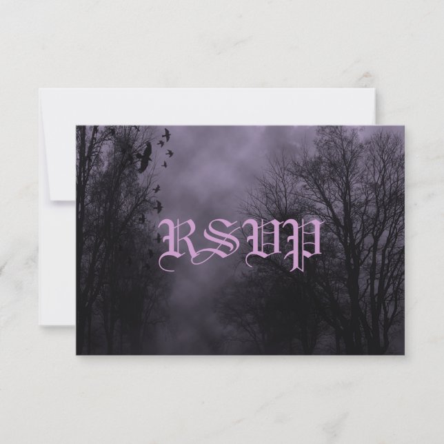Invitación RSVP de Sky Purple Mist (Anverso)