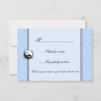 Invitación RSVP de Yin y Yang Wedding Floral Azul
