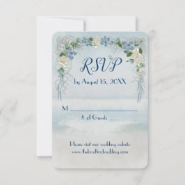 Invitación RSVP del arco de flores de Boda oceánico