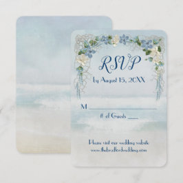 Invitación RSVP del arco de flores de Boda oceánico
