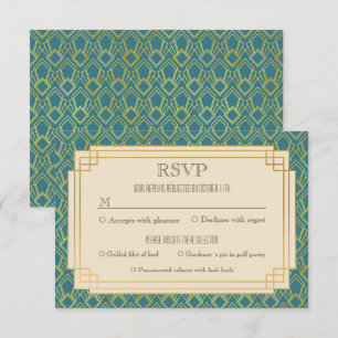 Invitación Rsvp del art déco del vintage