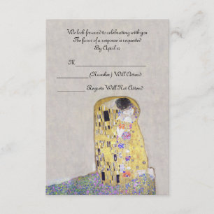 Invitación RSVP "El Beso" Klimt Art Nouveau Boda
