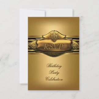 Invitación RSVP Elegant Gold Birday Party