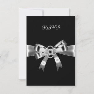 Invitación RSVP Elegante Arco de Metal Negro Plata 3