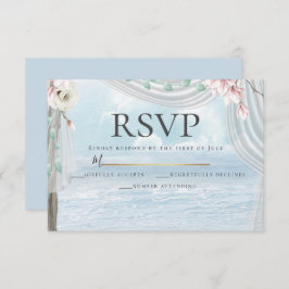 Invitación RSVP | Elegante Beach Driftwood Floral Arbor