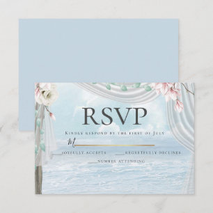 Invitación RSVP   Elegante Beach Driftwood Floral Arbor